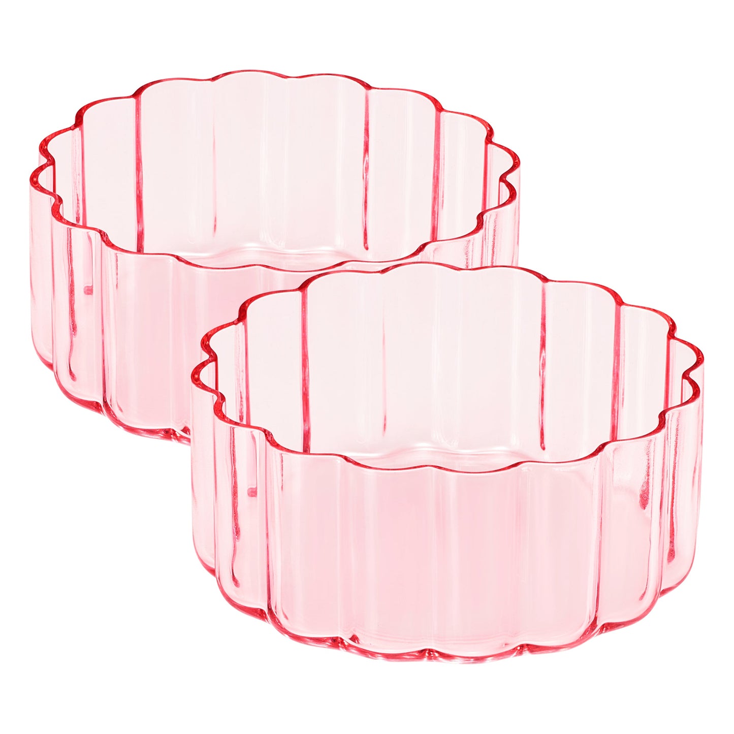 Glass Flower Bowls Set Of Two For Home Decor