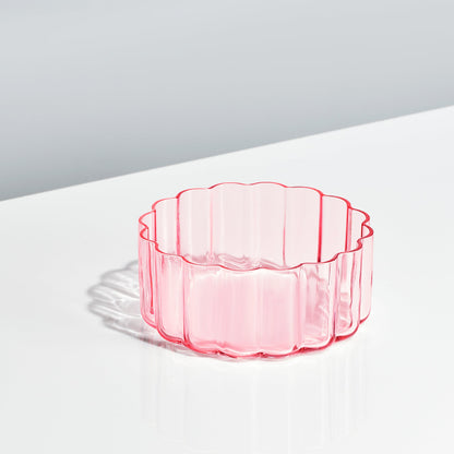 Glass Flower Bowls Set Of Two For Home Decor