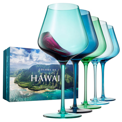 Stagioni Hawaii Stemmed Wine Glasses Set of 5