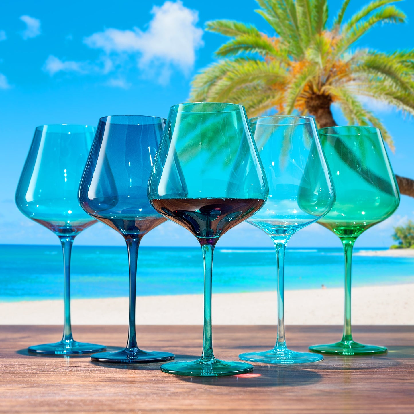 Stagioni Hawaii Stemmed Wine Glasses Set of 5