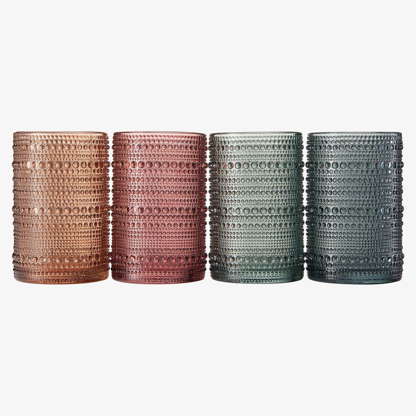 Tonal Hobnail Lowball Glassware Set of Four