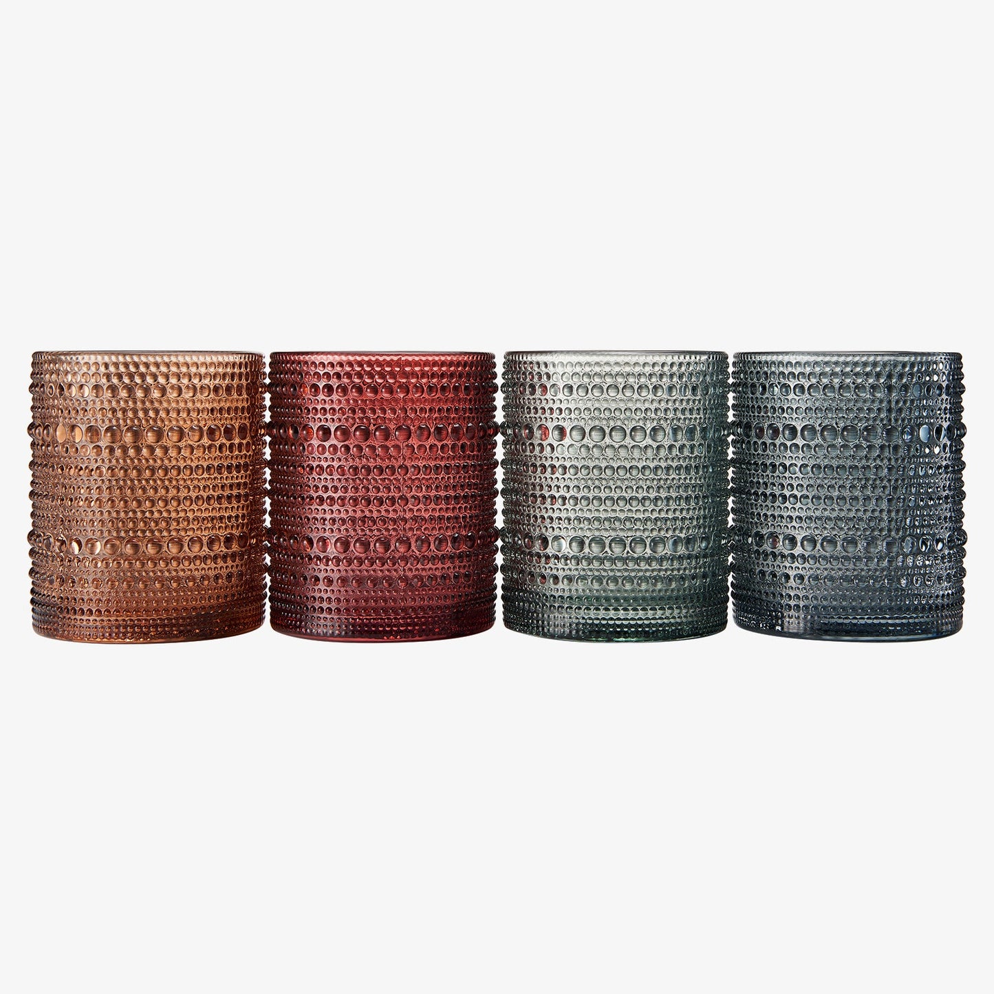 Tonal Hobnail Lowball Glassware Set of Four
