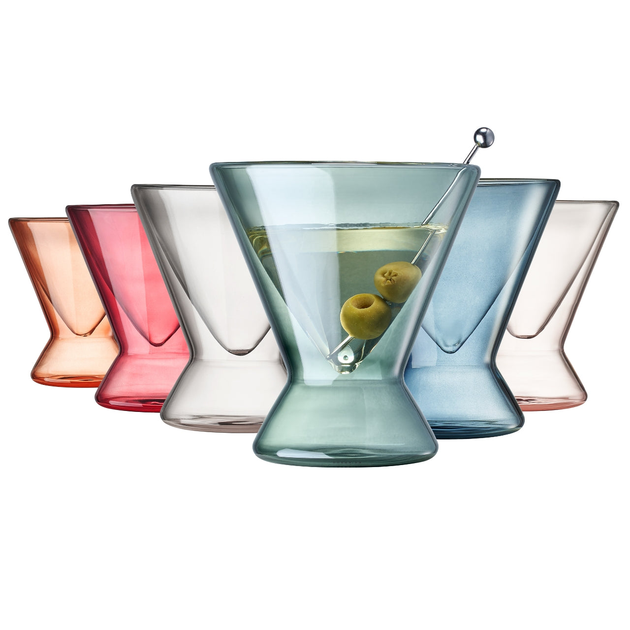 Set of Double Wall Martini Cocktail Glasses