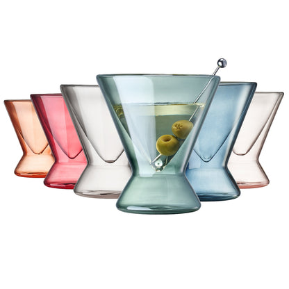 Set of Double Wall Martini Cocktail Glasses