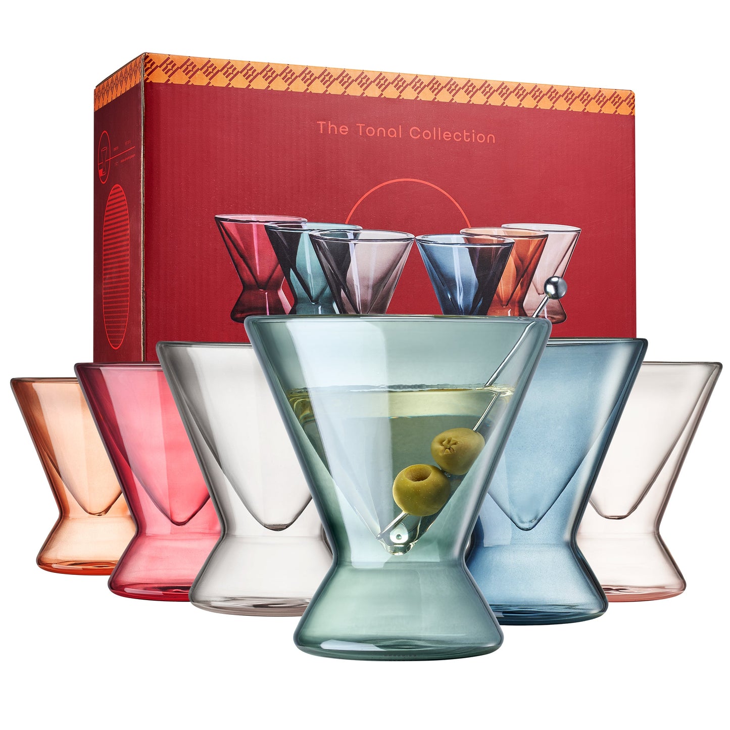 Set of Double Wall Martini Cocktail Glasses
