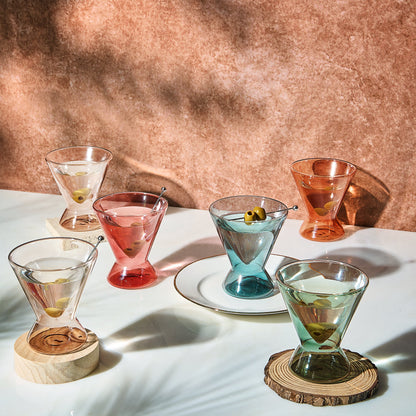 Set of Double Wall Martini Cocktail Glasses