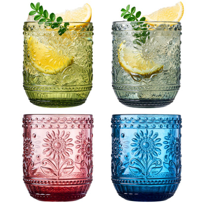 Monet Lowball Tumbler Set of Four 12 Oz Glasses