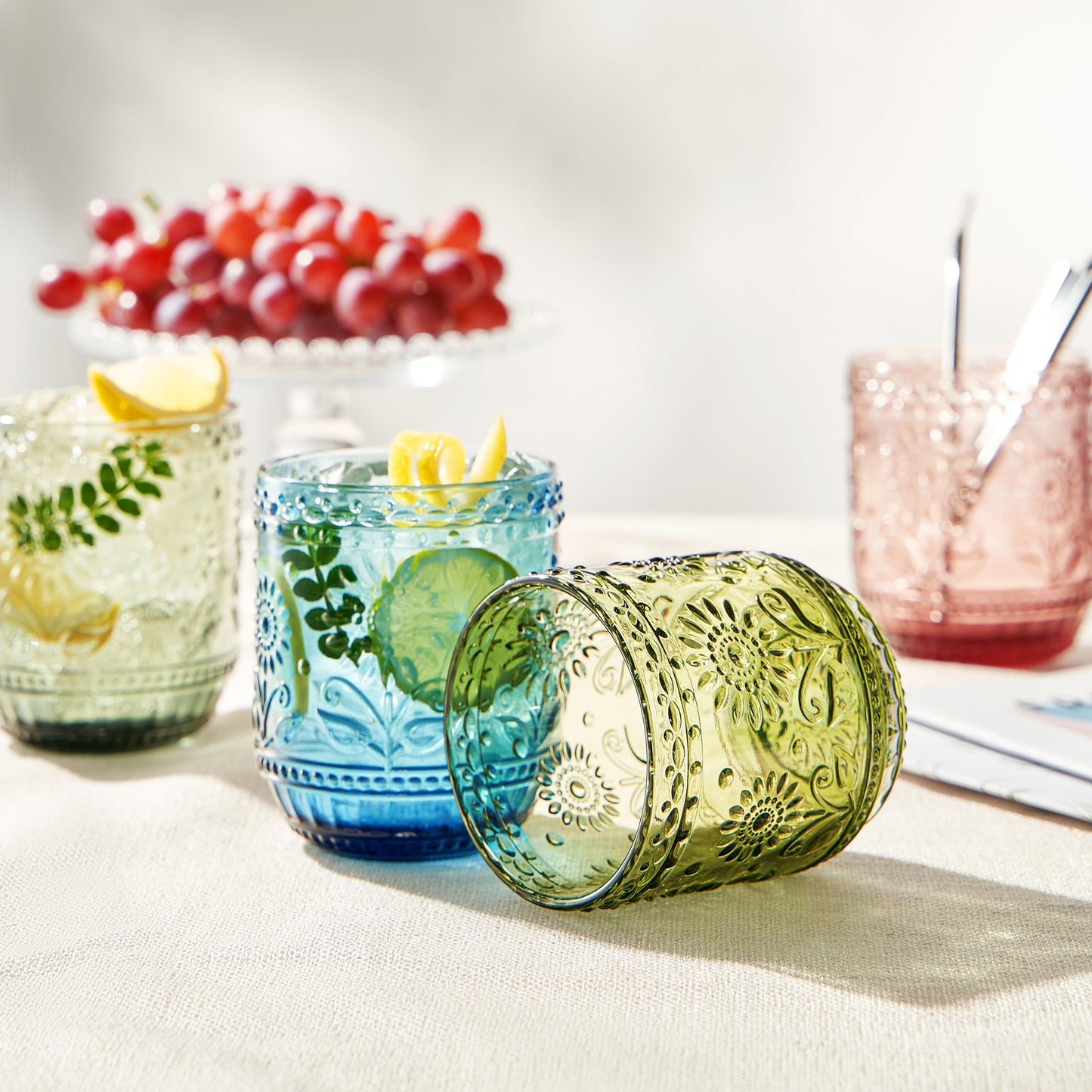 Monet Lowball Tumbler Set of Four 12 Oz Glasses