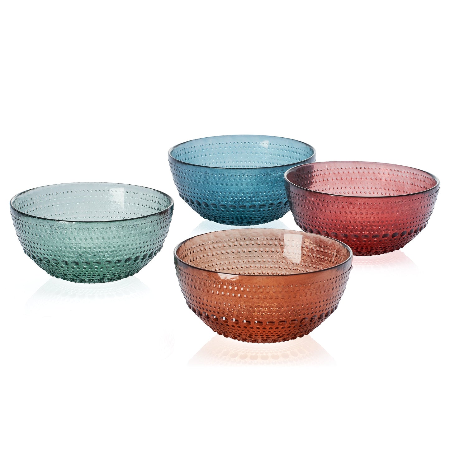 Modern Tableware Hobnail Glass Bowls Set of Four