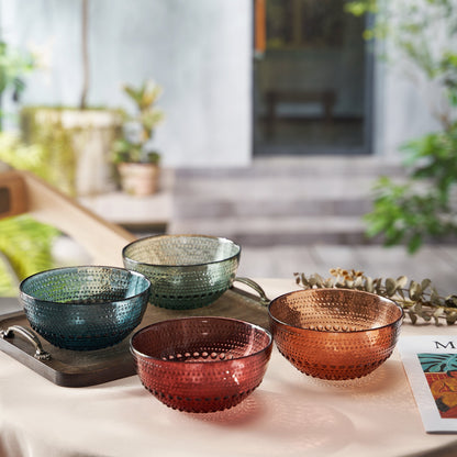 Modern Tableware Hobnail Glass Bowls Set of Four