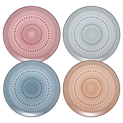 Tonal Hobnail Glass Plates Set of 4 Inches