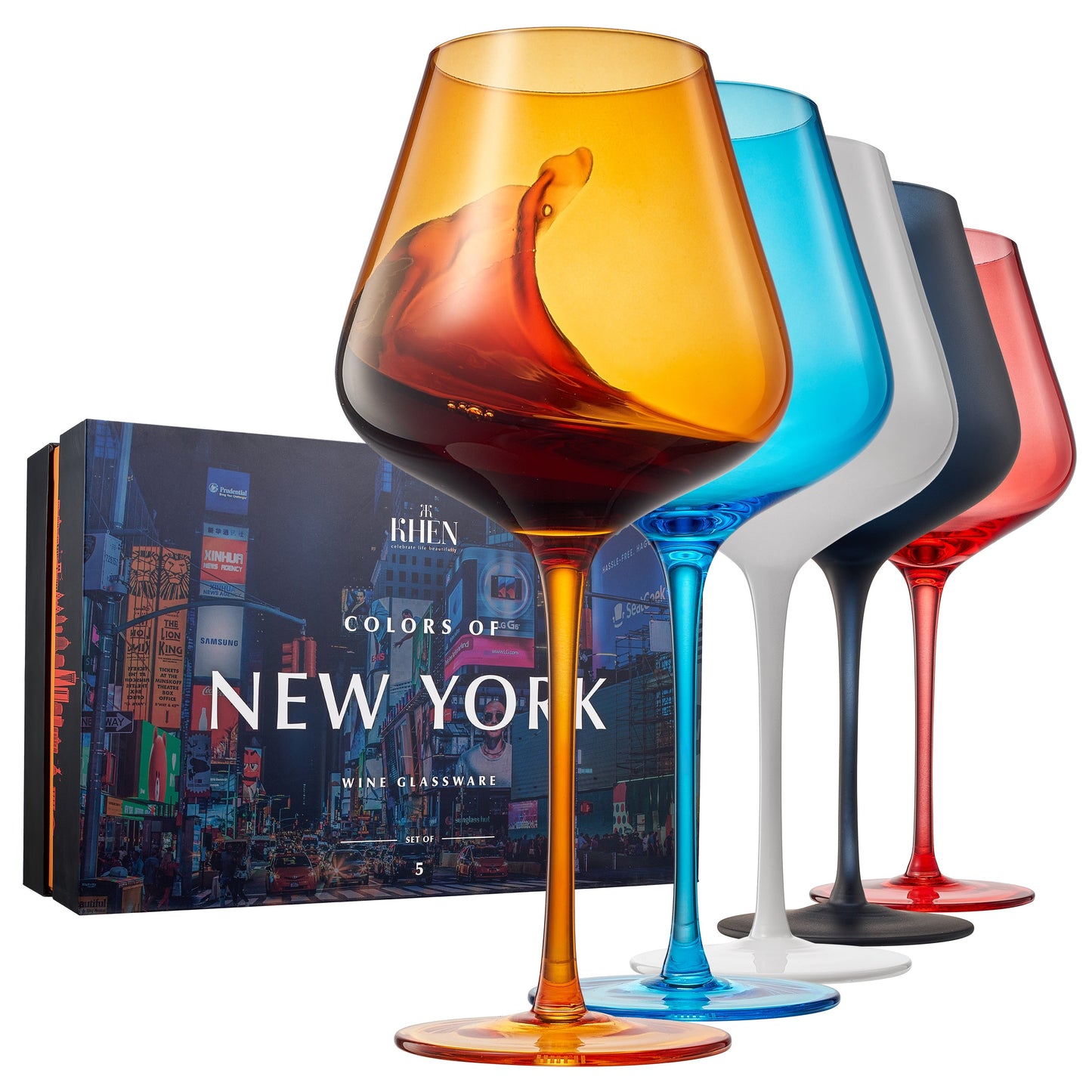 Stagioni Nyc Stemmed Wine Glasses Set of 5