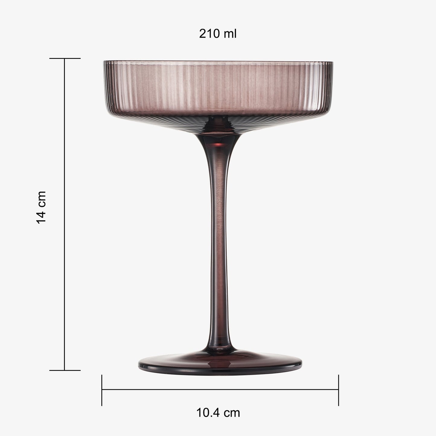 Venus Ribbed Champagne Coupe Cocktail Set of Six