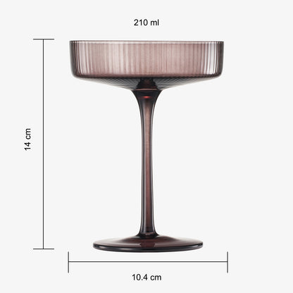 Venus Ribbed Champagne Coupe Cocktail Set of Six