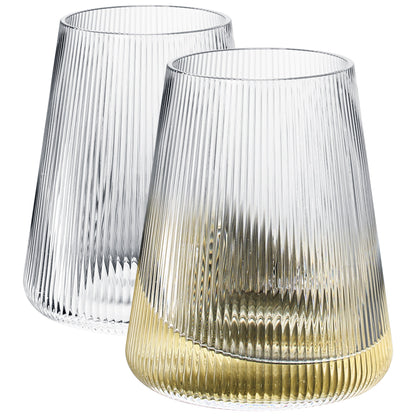 Modern Como Stemless Wine Glasses Set of Two