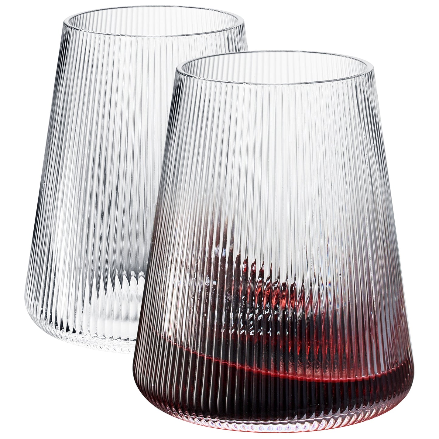 Modern Como Stemless Wine Glasses Set of Two