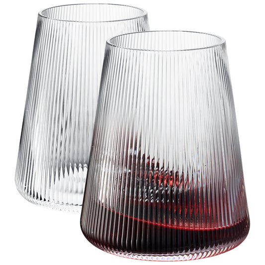 Modern Como Stemless Wine Glasses Set of Two