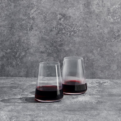 Modern Como Stemless Wine Glasses Set of Two