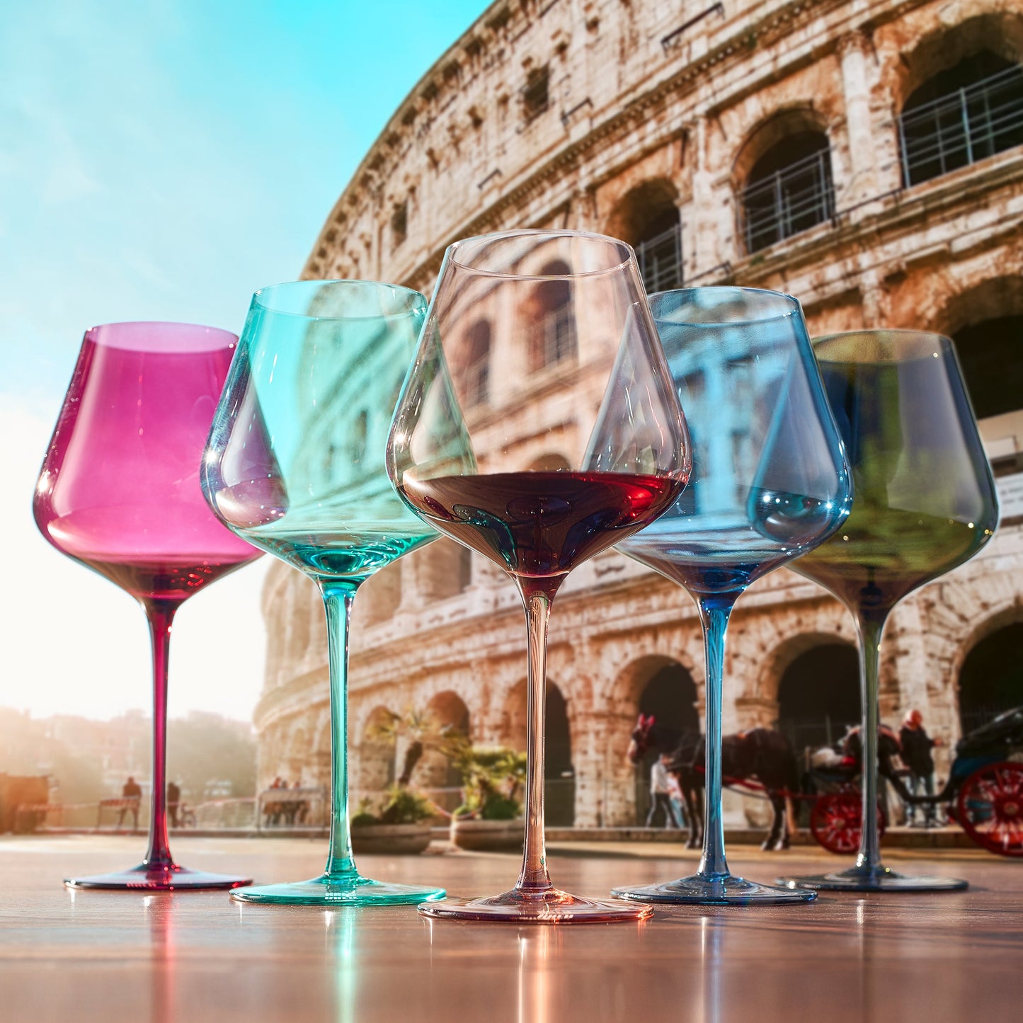 Stagioni Rome Stemmed Wine Glasses Set of Five