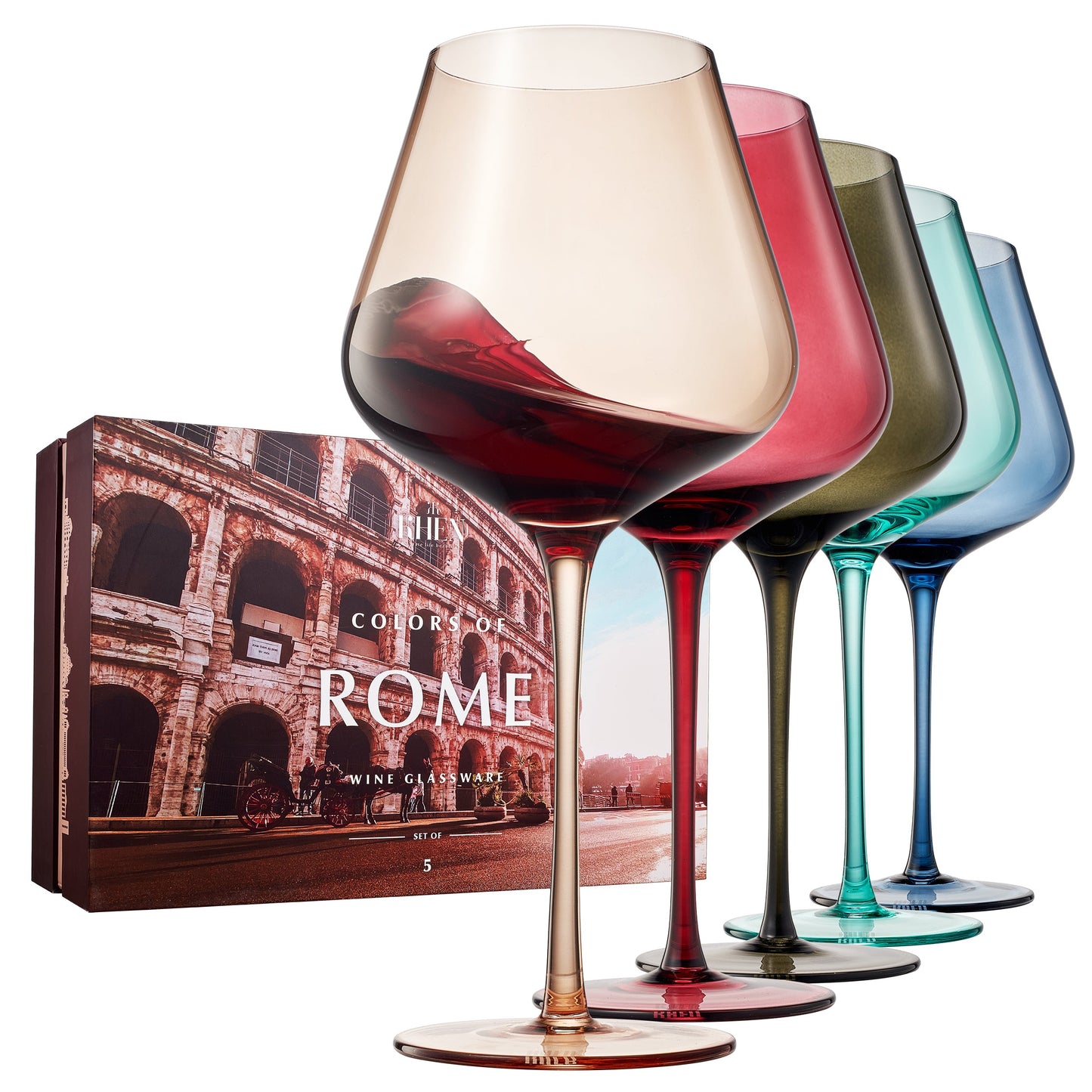 Stagioni Rome Stemmed Wine Glasses Set of Five