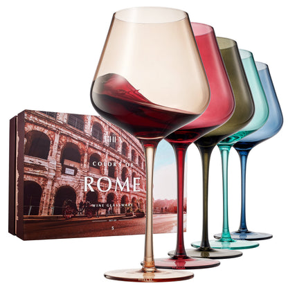 Stagioni Rome Stemmed Wine Glasses Set of Five