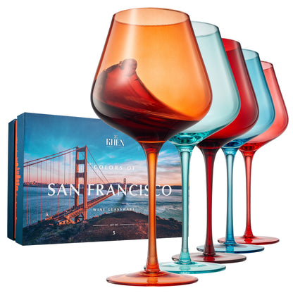 Stagioni San Francisco Set of 5 Wine Glasses