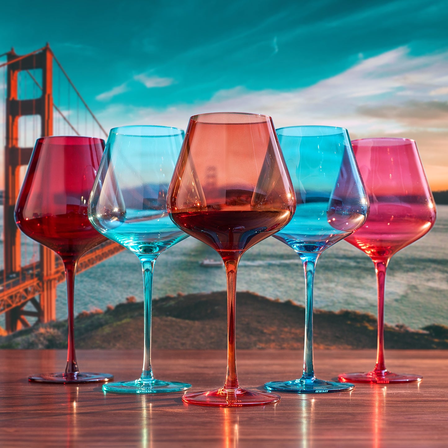 Stagioni San Francisco Set of 5 Wine Glasses