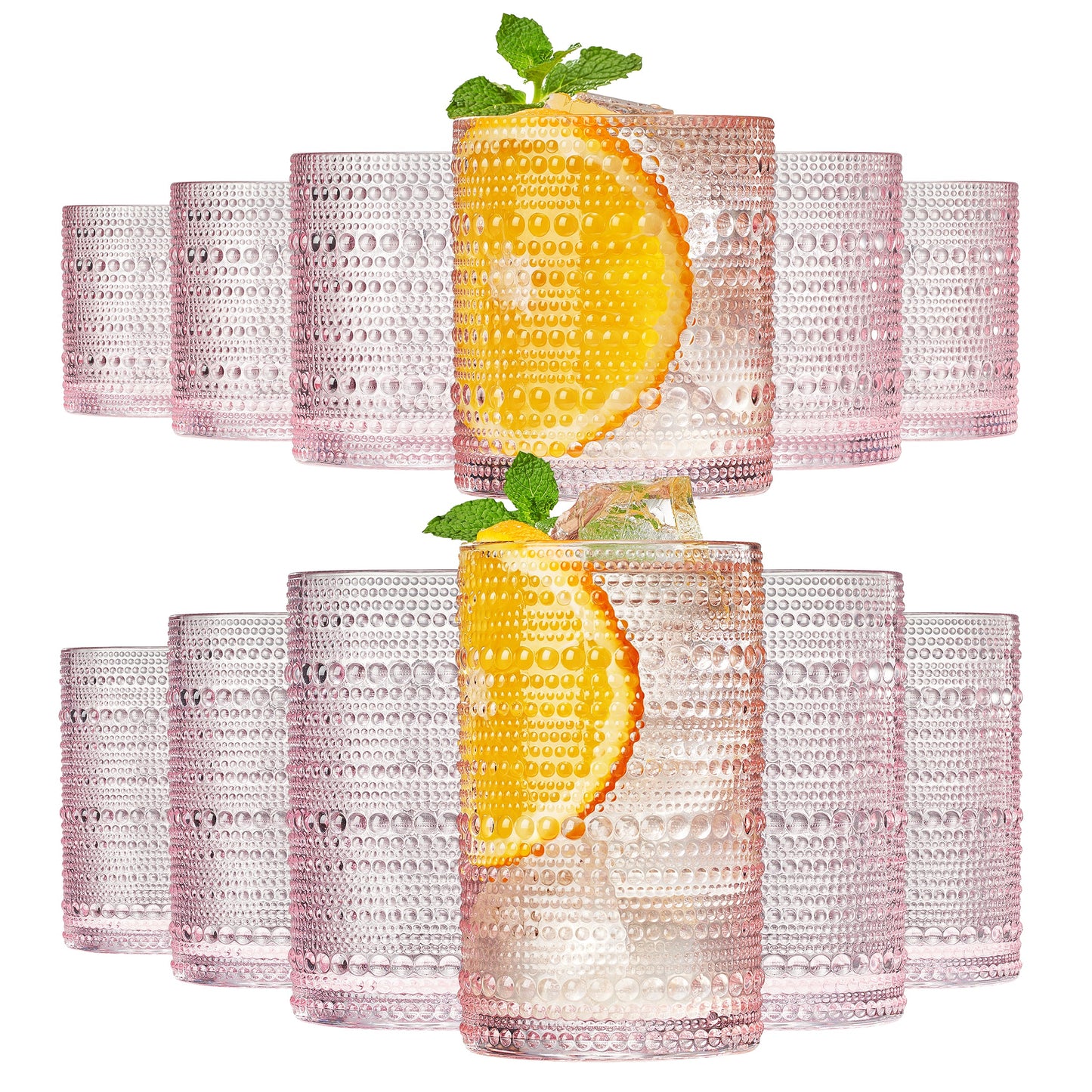 Monet Hobnail Highball and the Lowball Glasses