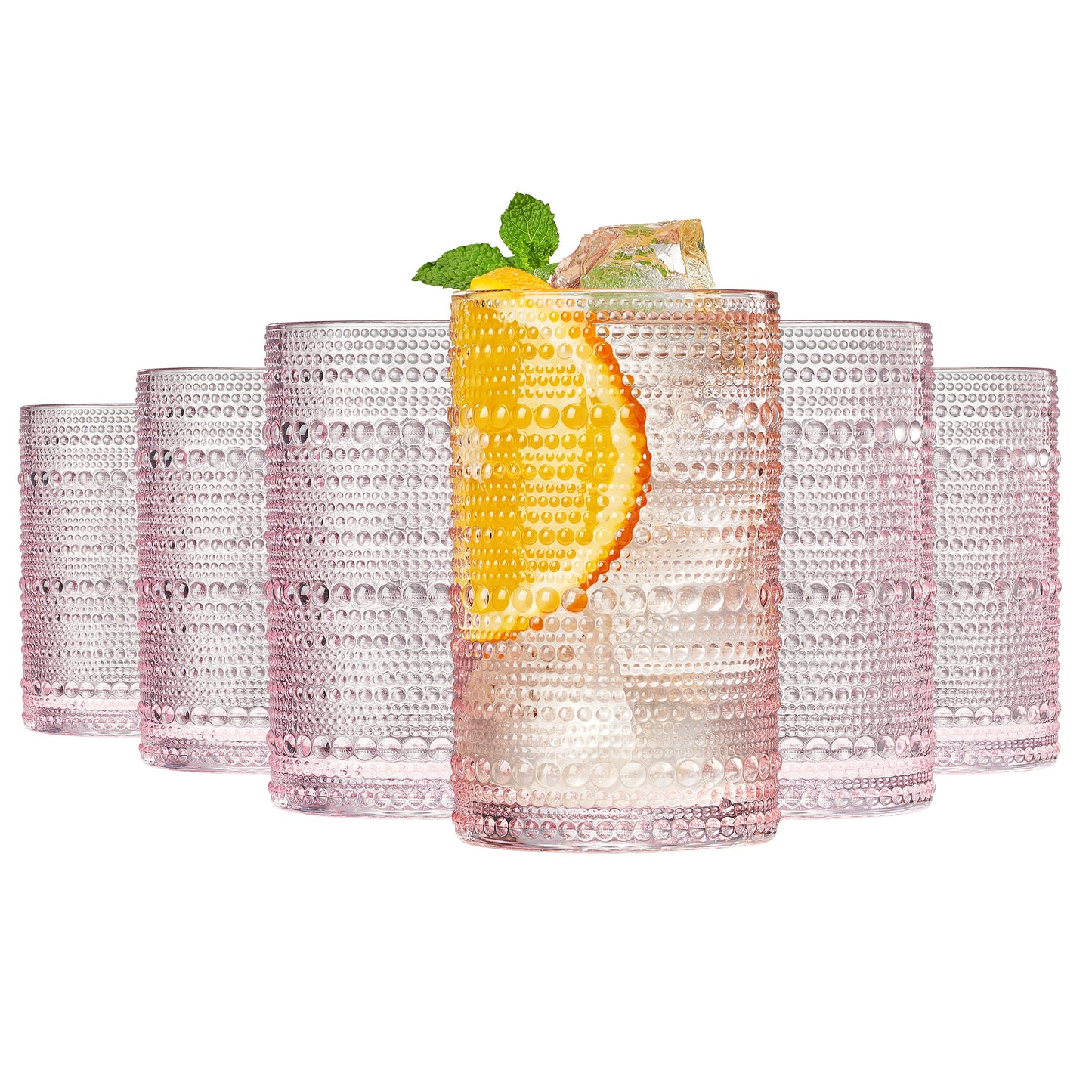 Monet Hobnail Highball Glassware Set of 6