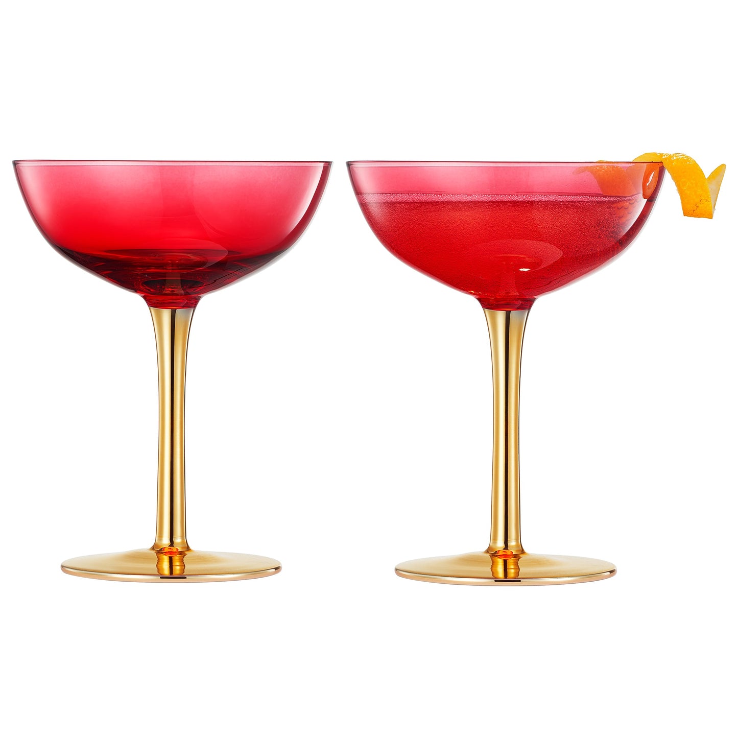 Deco Champagne Coupe Glasses Set of Two