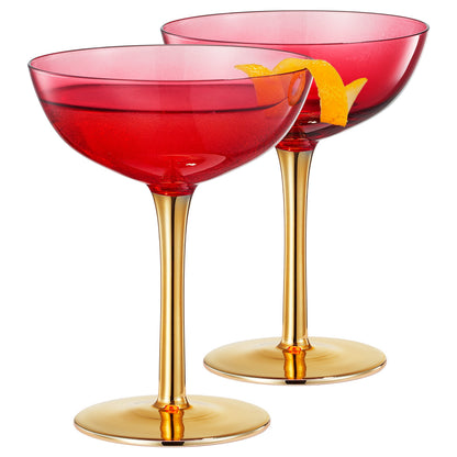 Deco Champagne Coupe Glasses Set of Two
