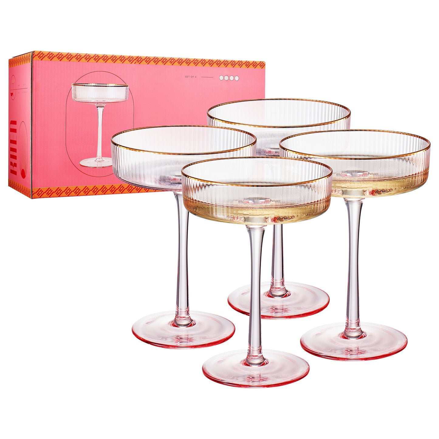Aurelia Champagne Coupe Glassware Set of Four