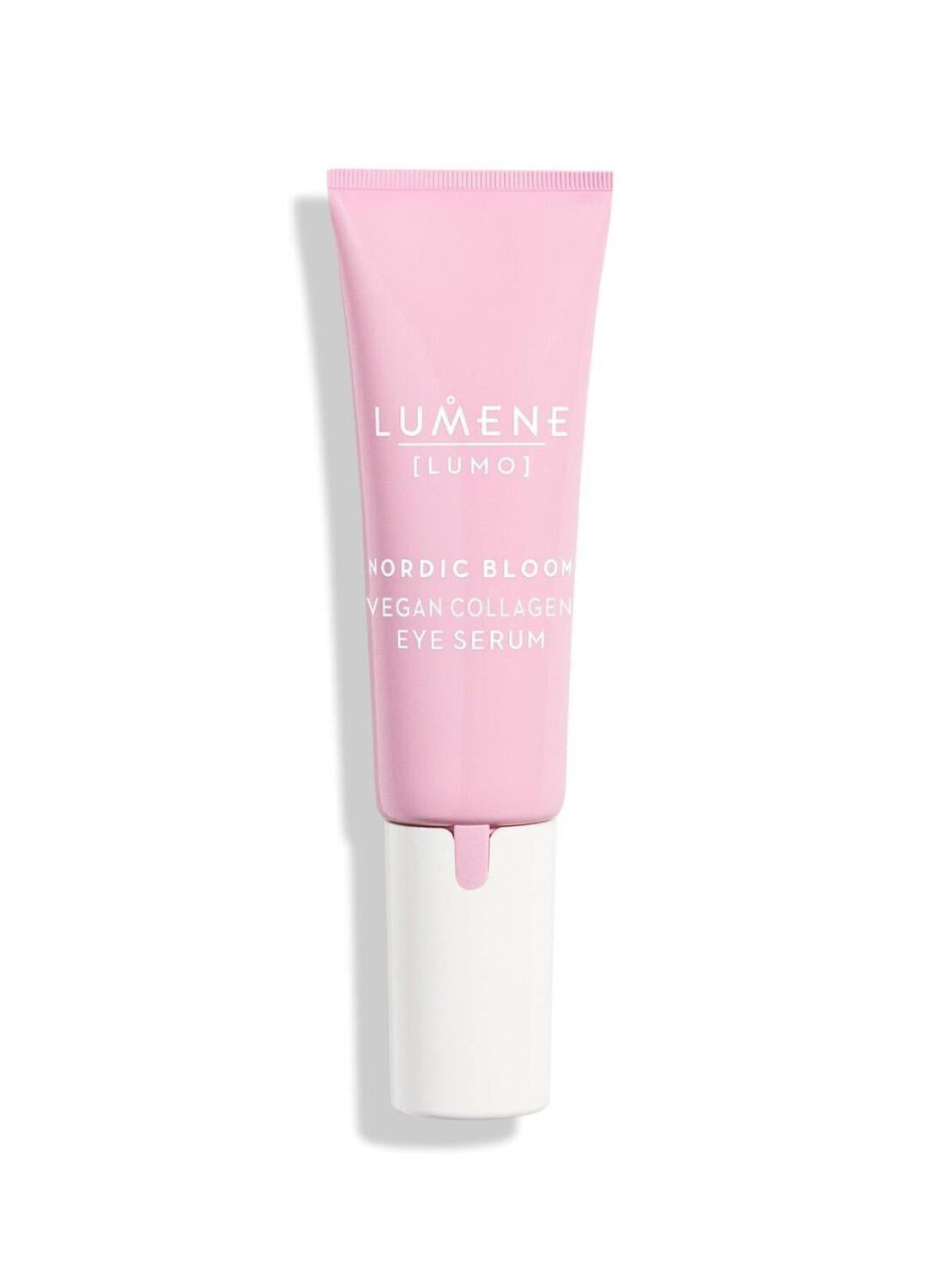 Eye Serum pink tube with white cap, Lumene Nordic Bloom Vegan Collagen Eye Serum on Tampa Home & Garden Store