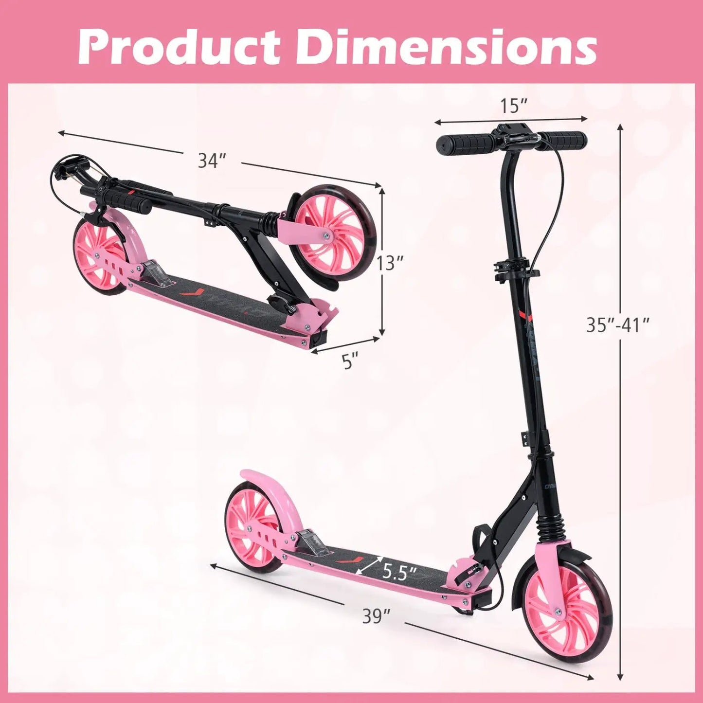 Foldable Kick Scooter for Kids Teens and Adults