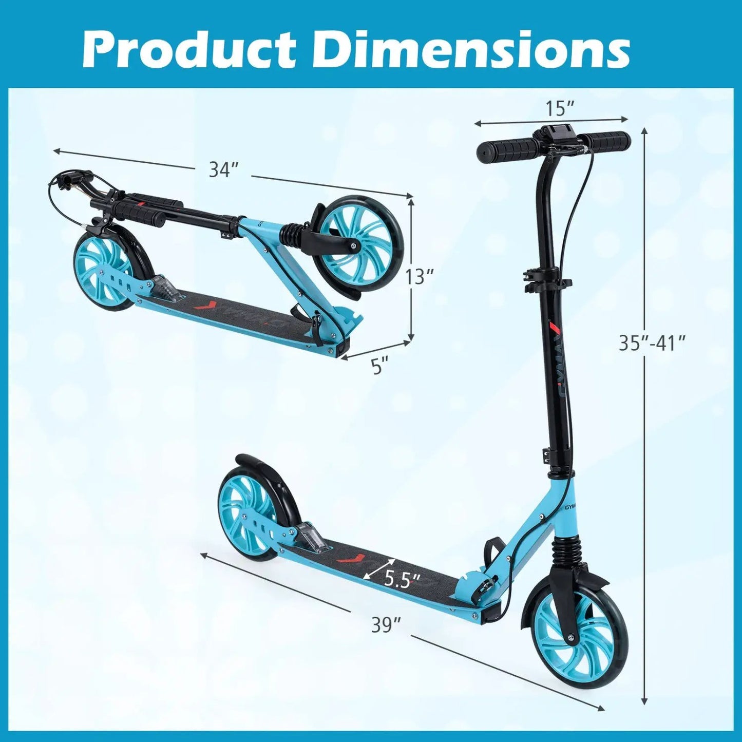 Foldable Kick Scooter for Kids Teens and Adults