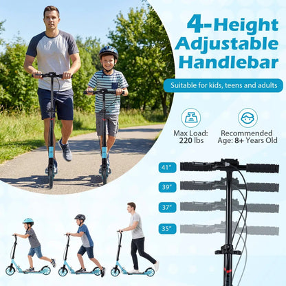 Foldable Kick Scooter for Kids Teens and Adults
