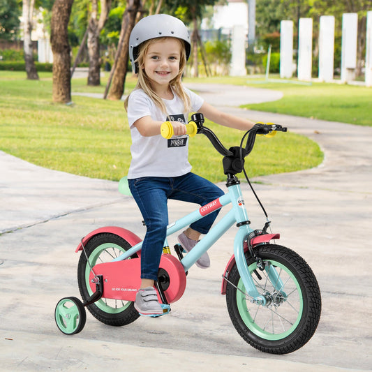 Kids Bike with Adjustable Handlebar and Saddle Blue-12 Inches - Tampa Home & Garden Store