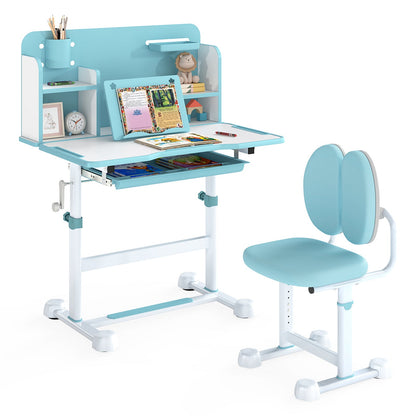 Kid's Study Desk and with Tilt Desktop and Pen Holder