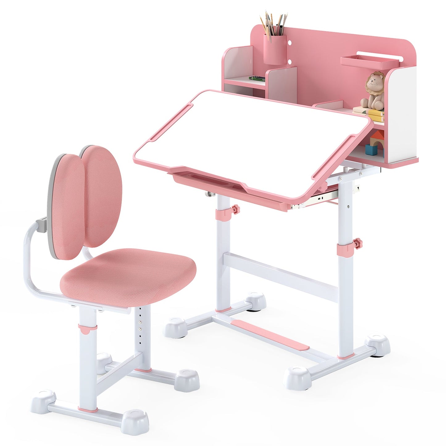 Kid's Study Desk and with Tilt Desktop and Pen Holder