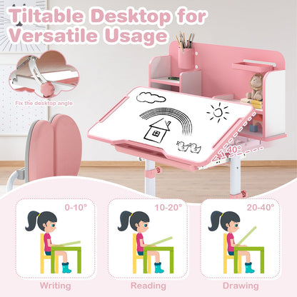 Kid's Study Desk and with Tilt Desktop and Pen Holder