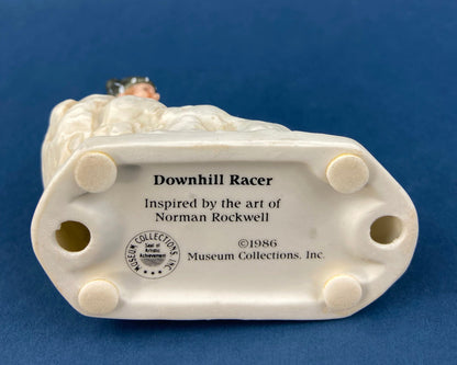 Kids & Dog on Sled Porcelain Figurine. Christmas. Downhill Racer. Inspired by Norman Rockwell. Museum Collections. Snow King. Collectibles. - Tampa Home & Garden Store