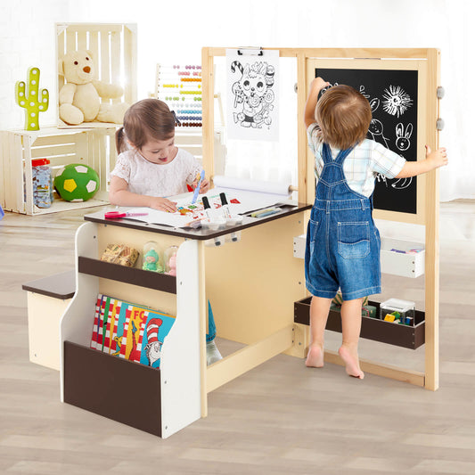 Kids Art Center Wooden Table Bench Set - Tampa Home & Garden Store