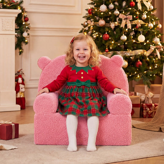 Kids Bear Sofa Toddler Foam Couch with Soft Fleece Fabric Cover - Tampa Home & Garden Store