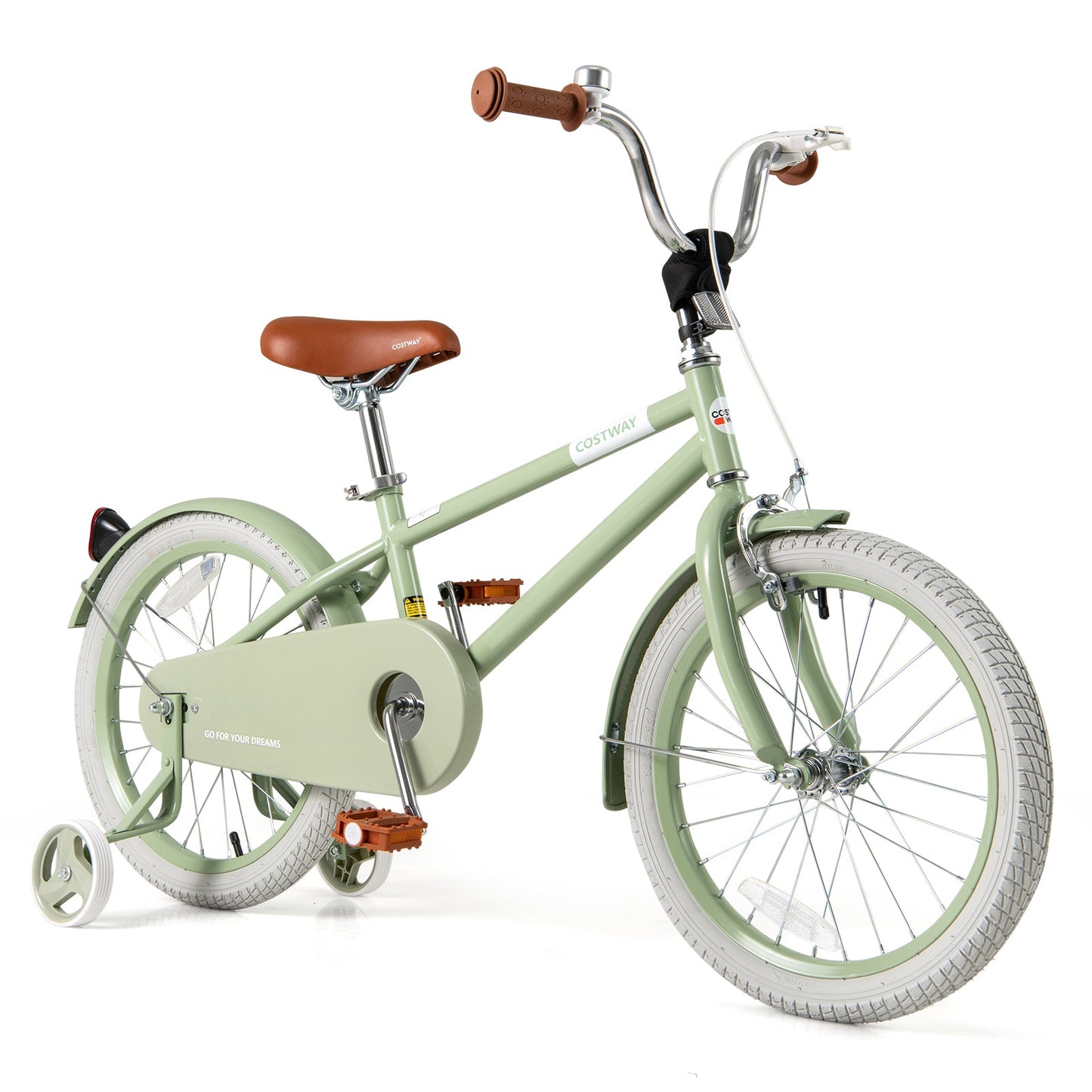 Kids Bike with Adjustable Handlebar and Saddle Green