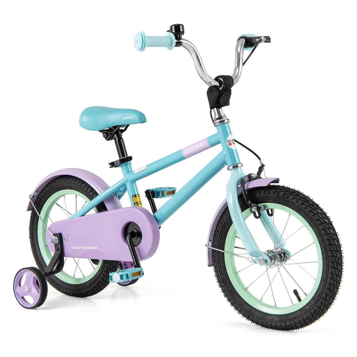 Kids Bike with Adjustable Handlebar and Saddle Purple-12 Inches