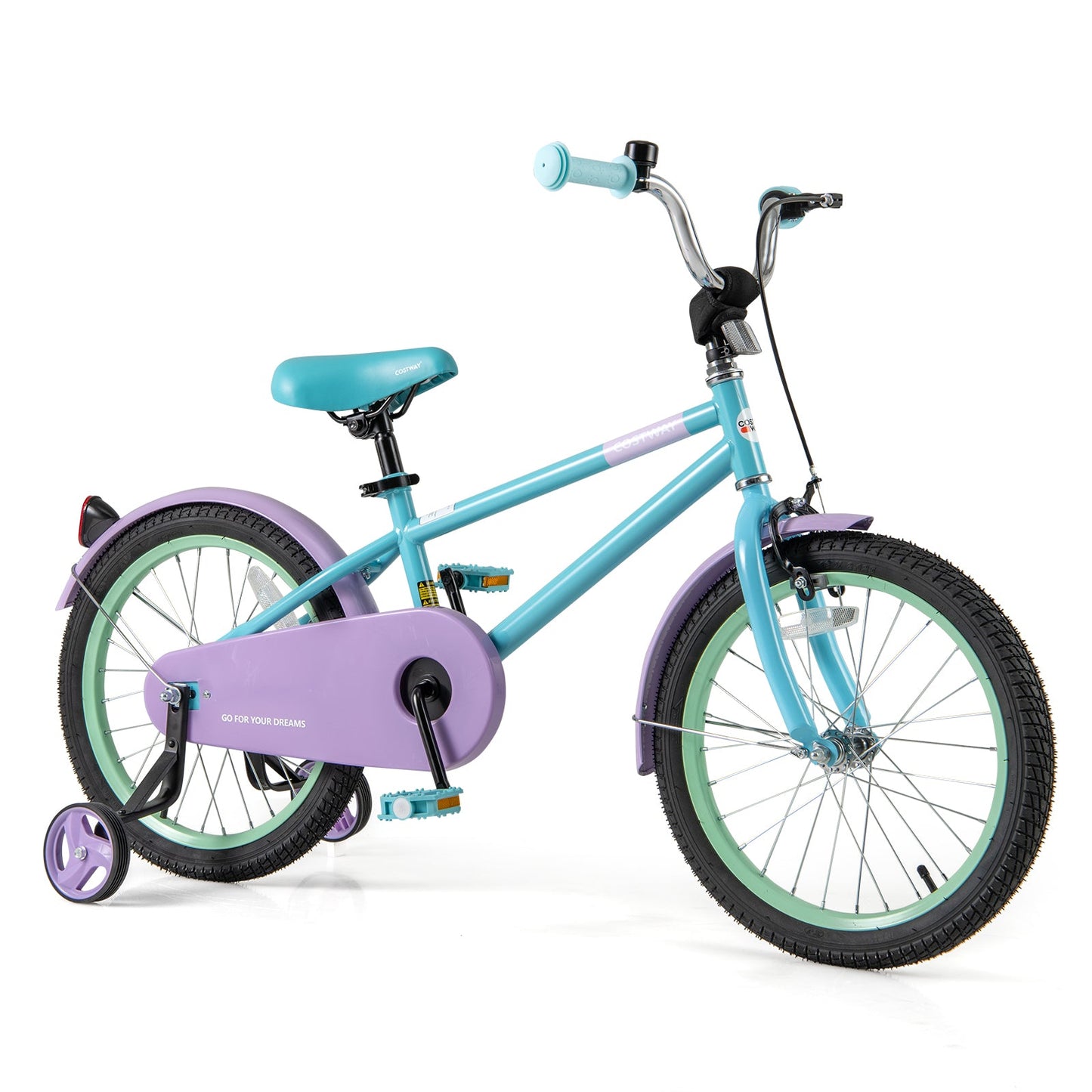 Kids Bike with Adjustable Handlebar and Saddle Purple-12 Inches