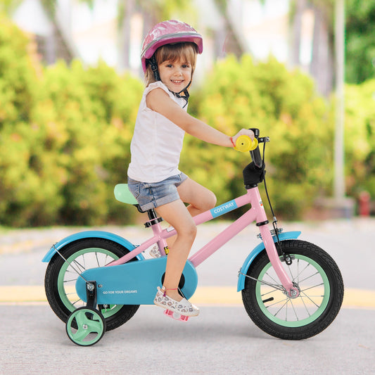 Kids Bike with Adjustable Handlebar and Saddle Pink - Tampa Home & Garden Store