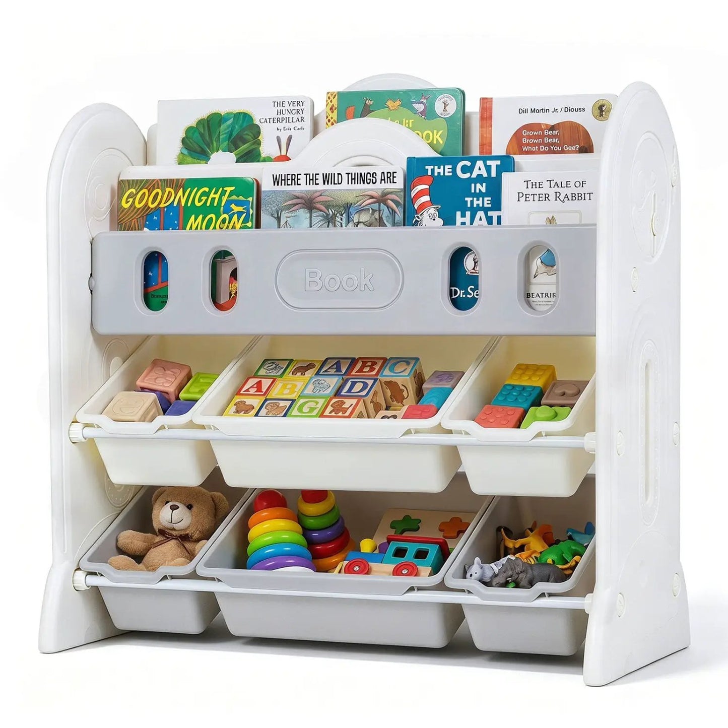 Kids Bookshelf and Toy Storage Organizer
