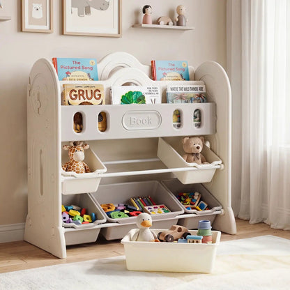 Kids Bookshelf and Toy Storage Organizer