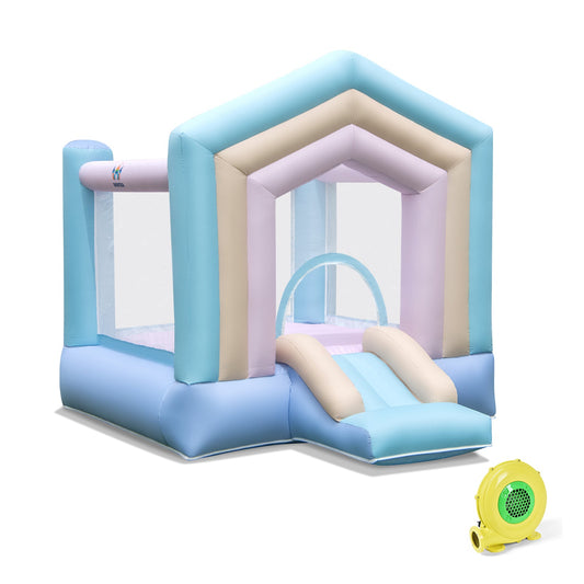 Kids Bounce House with Slide and Basketball Rim Bouncy Castle for Party with 480W Blower - Tampa Home & Garden Store